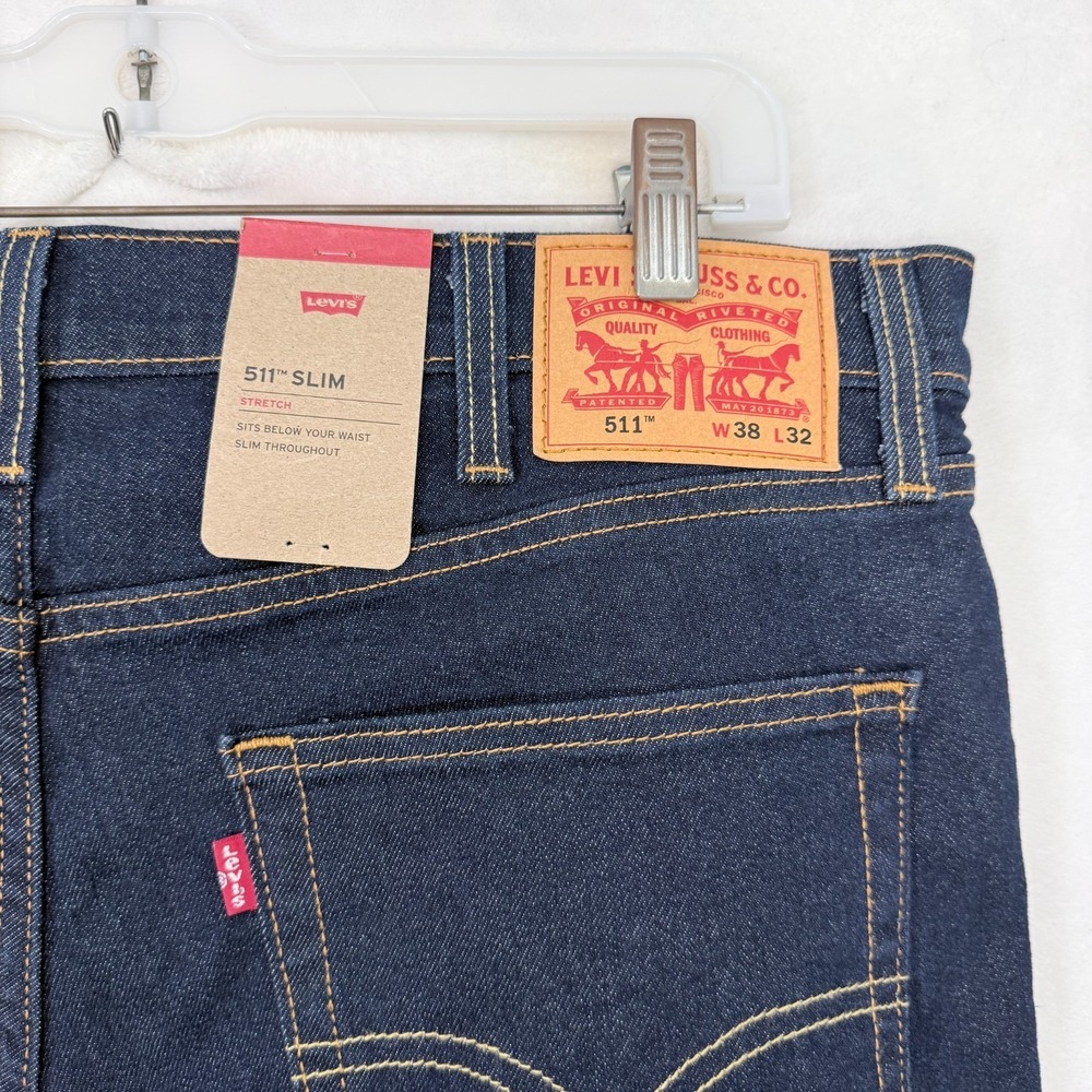 Levis 511 Jeans Mens 38x32 Blue Slim Fit Stretch